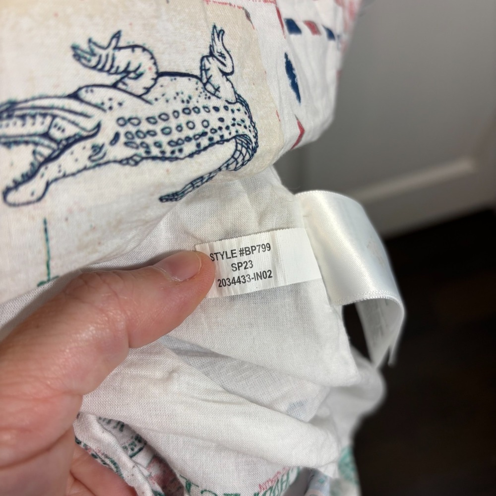 J.Crew Womens Midi Shirt Dress White Postcard Print Collared Tie-Waist Pocket 10 - Picture 7 of 10